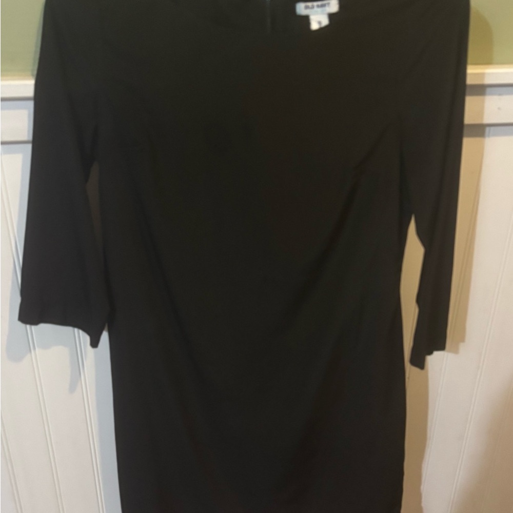 Old Navy Black Quarter Sleeve Shift Dress - Classic Minimal